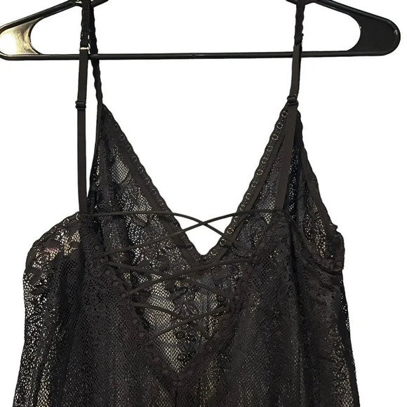 Victoria Secret Black Laced Slip Dress / Chemise Top Size Medium - Picture 5 of 5